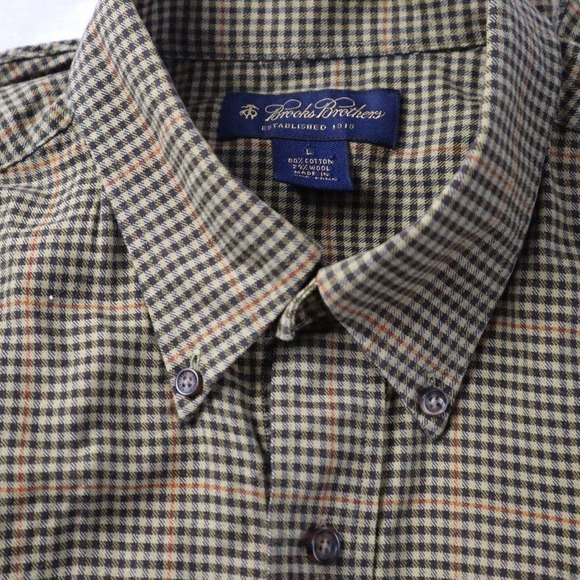 Brooks Brothers Other - Brooks Brothers Men's Plaid Button Down Shirt Long Sleeve Sz L Cotton Wool Blend